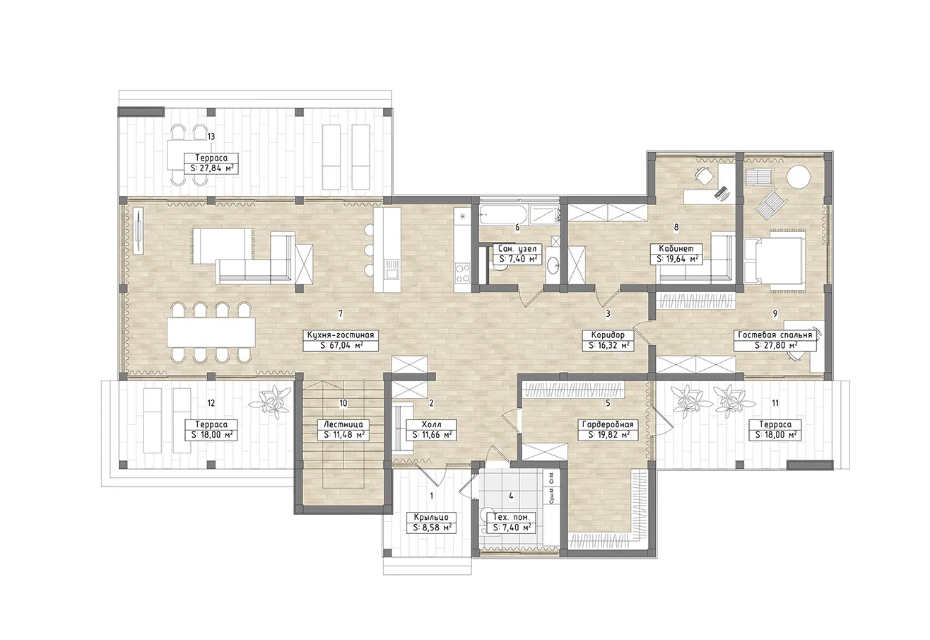 Планировка Верона 1 этаж