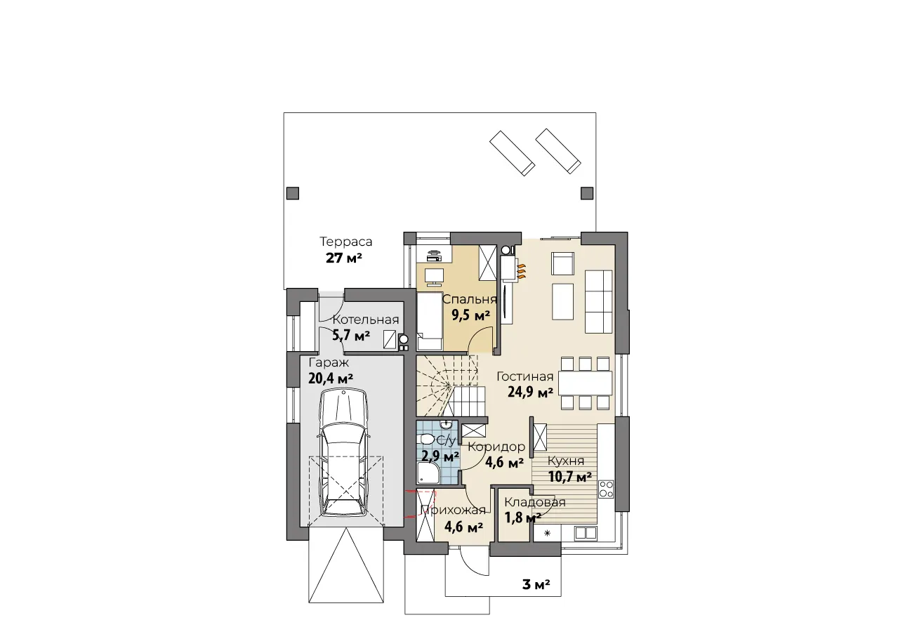 Планировка Форталеза (КР-М-35) 1 этаж