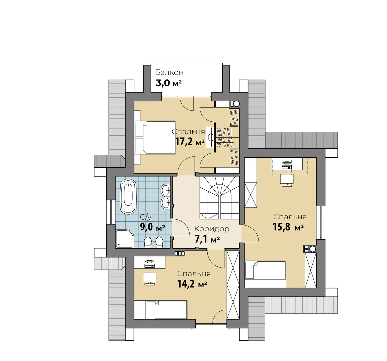 Планировка Антеб (КР-М-32) 2 этаж