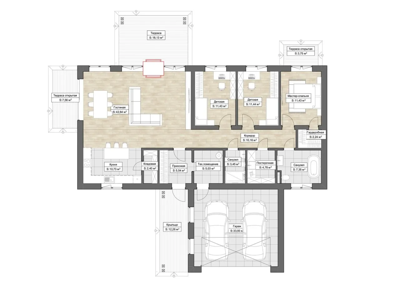 Планировка Авенар (КР-М-41) 1 этаж