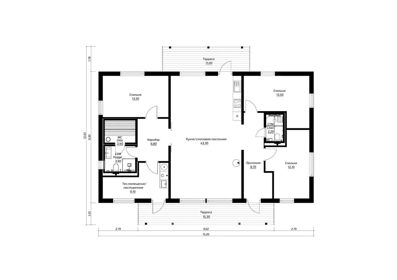 Планировка финляндия 110 1 этаж