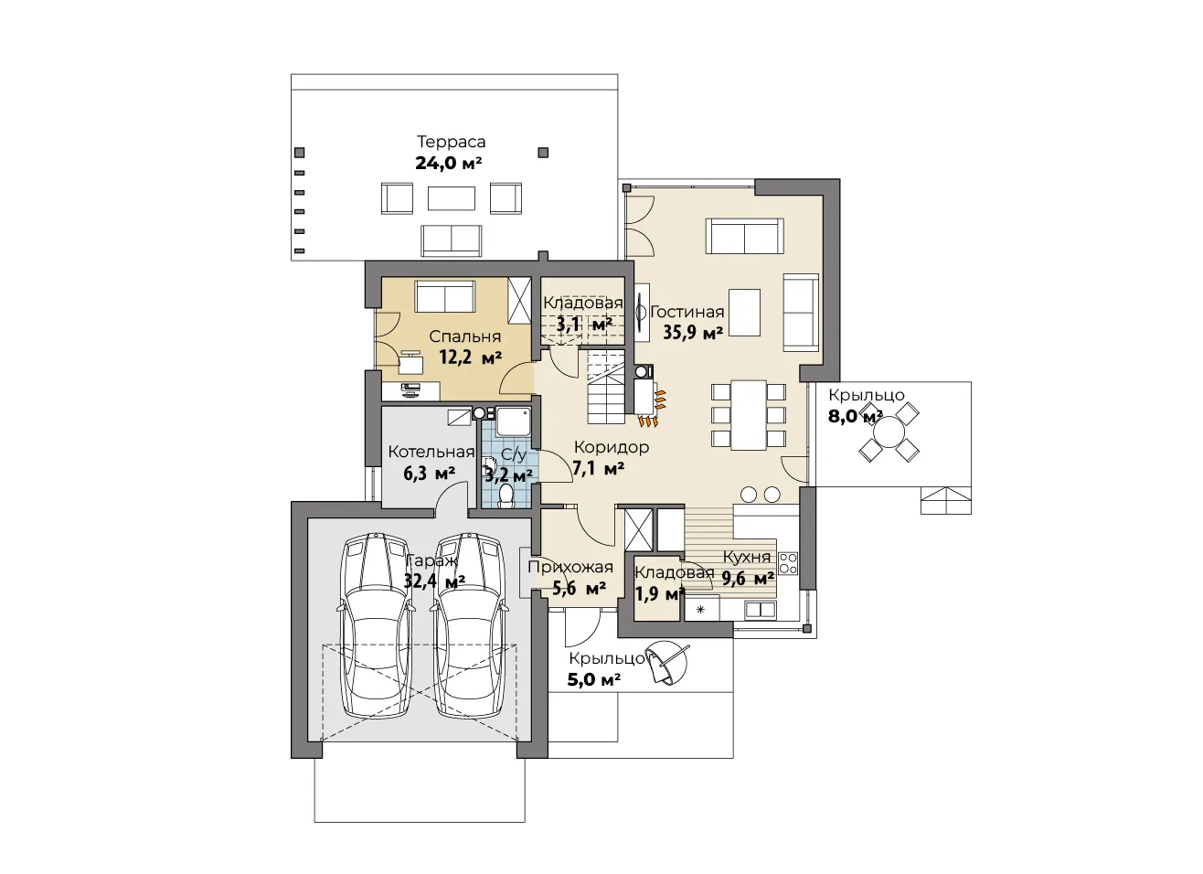 Планировка Ресифи (КР-М-37) 1 этаж