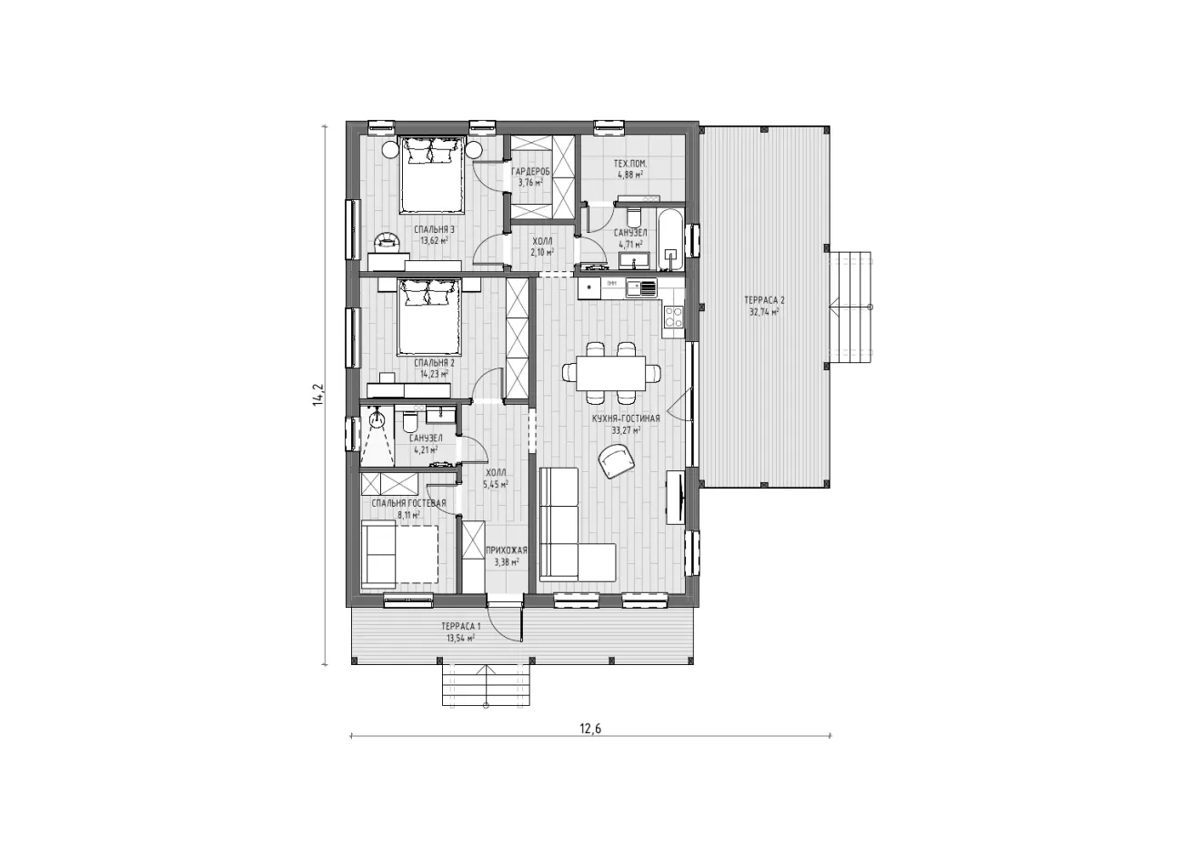 Планировка Вангог 1 этаж