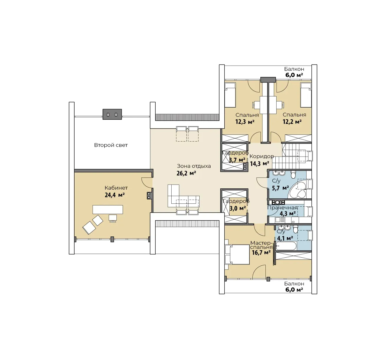 Планировка Керуза (КР-L-43) 2 этаж