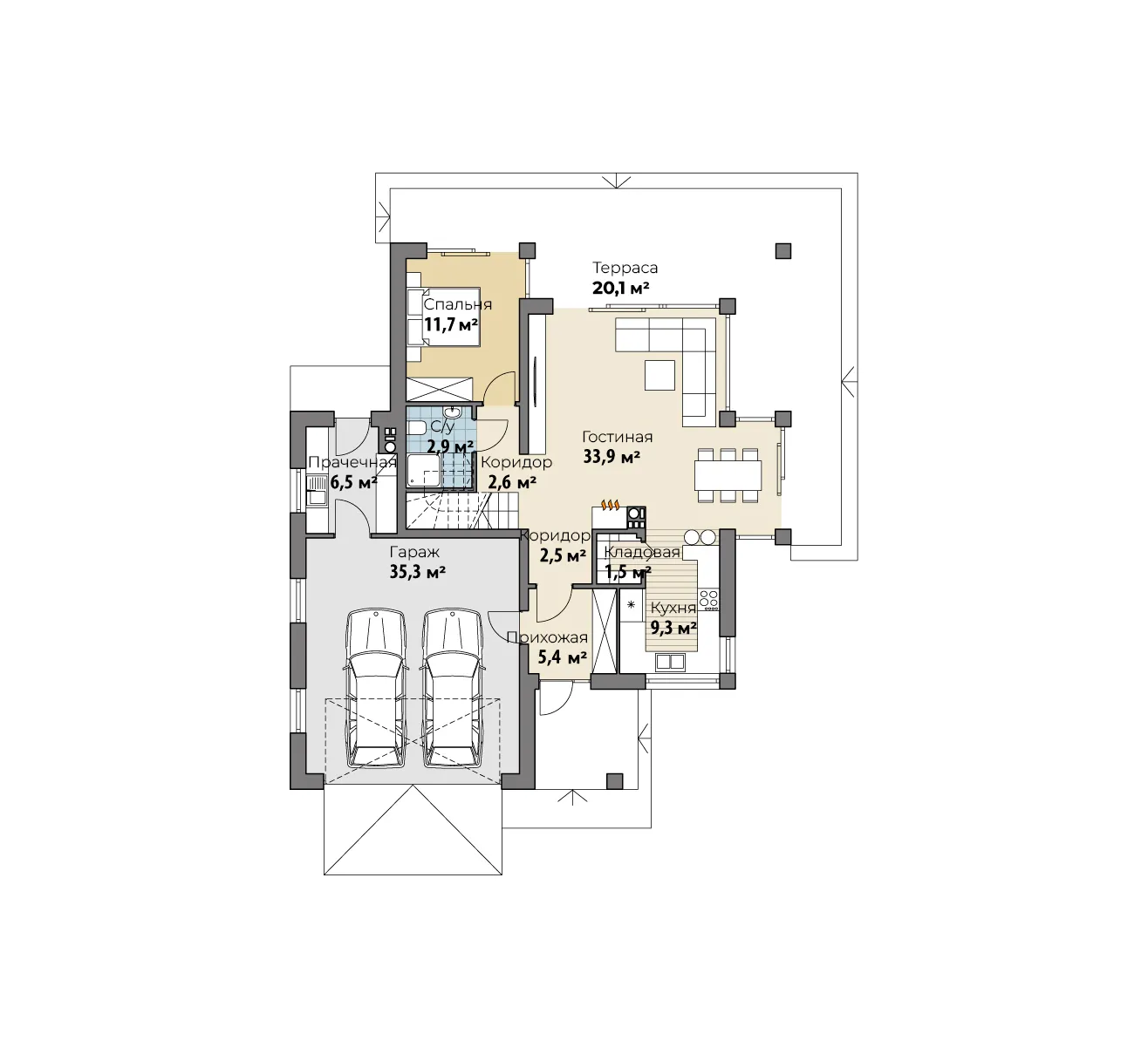 Планировка Манаус (КР-М-40) 1 этаж