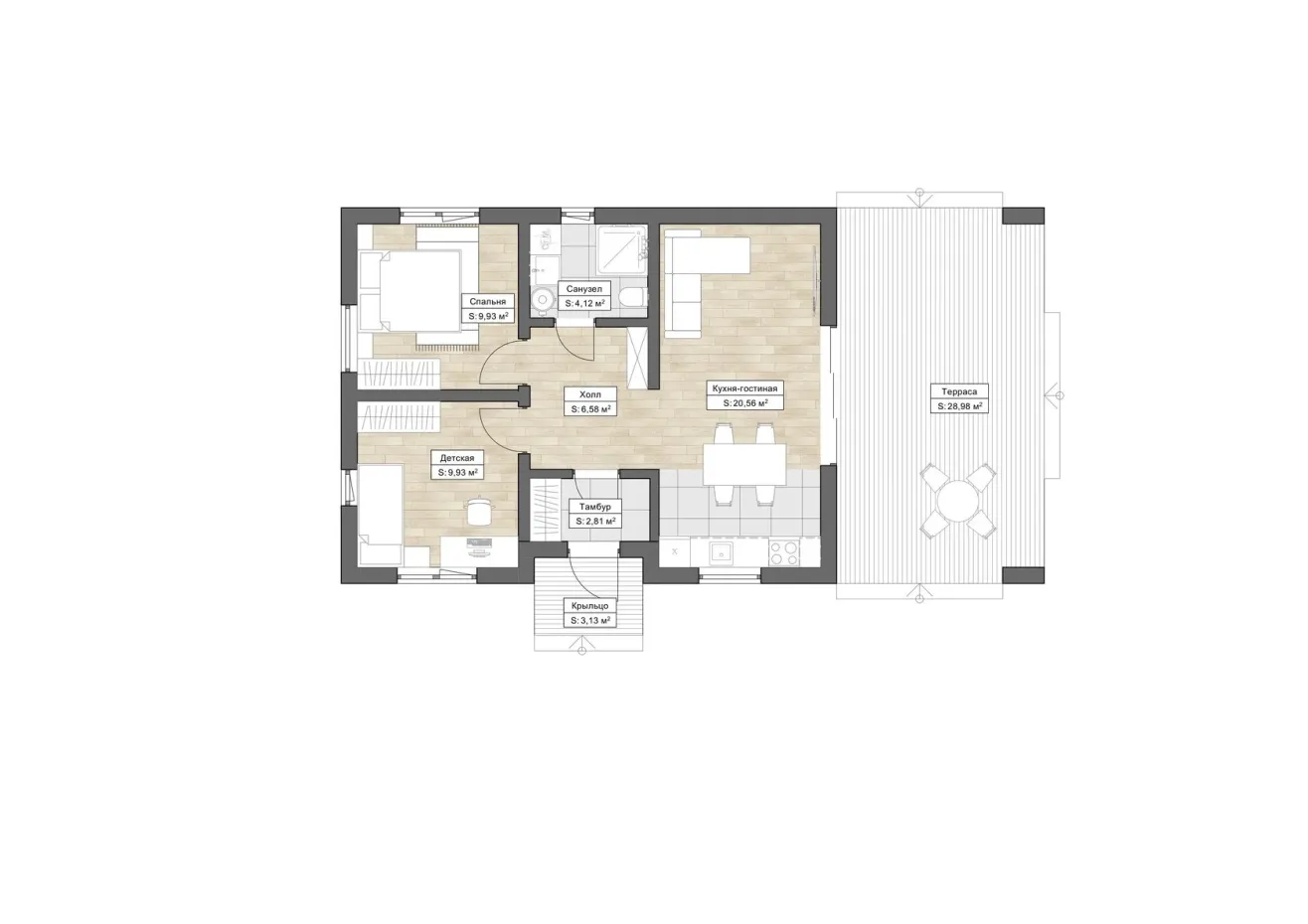 Планировка Сиена (КС-S-46) 1 этаж