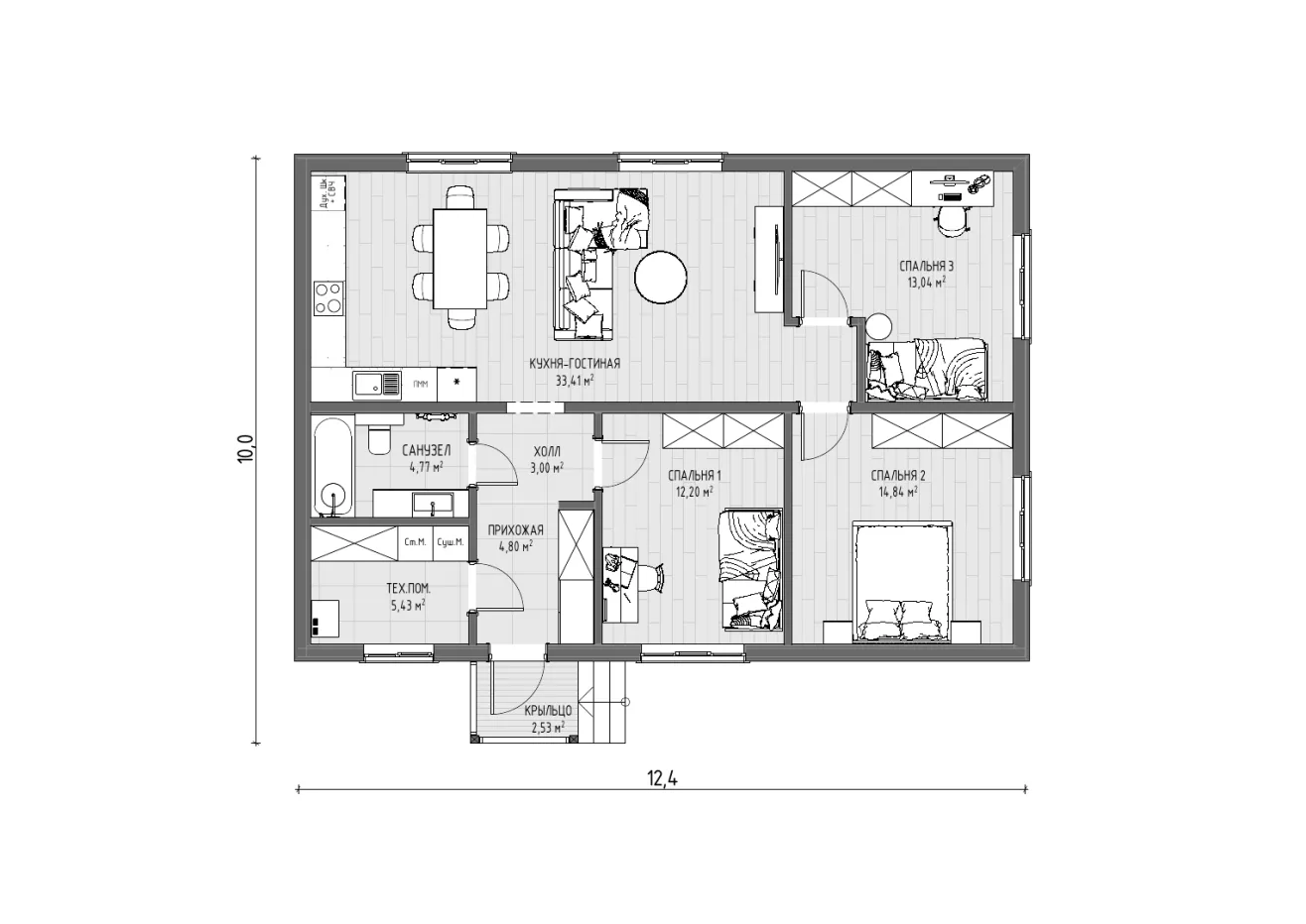 Планировка уютный 91 1 этаж