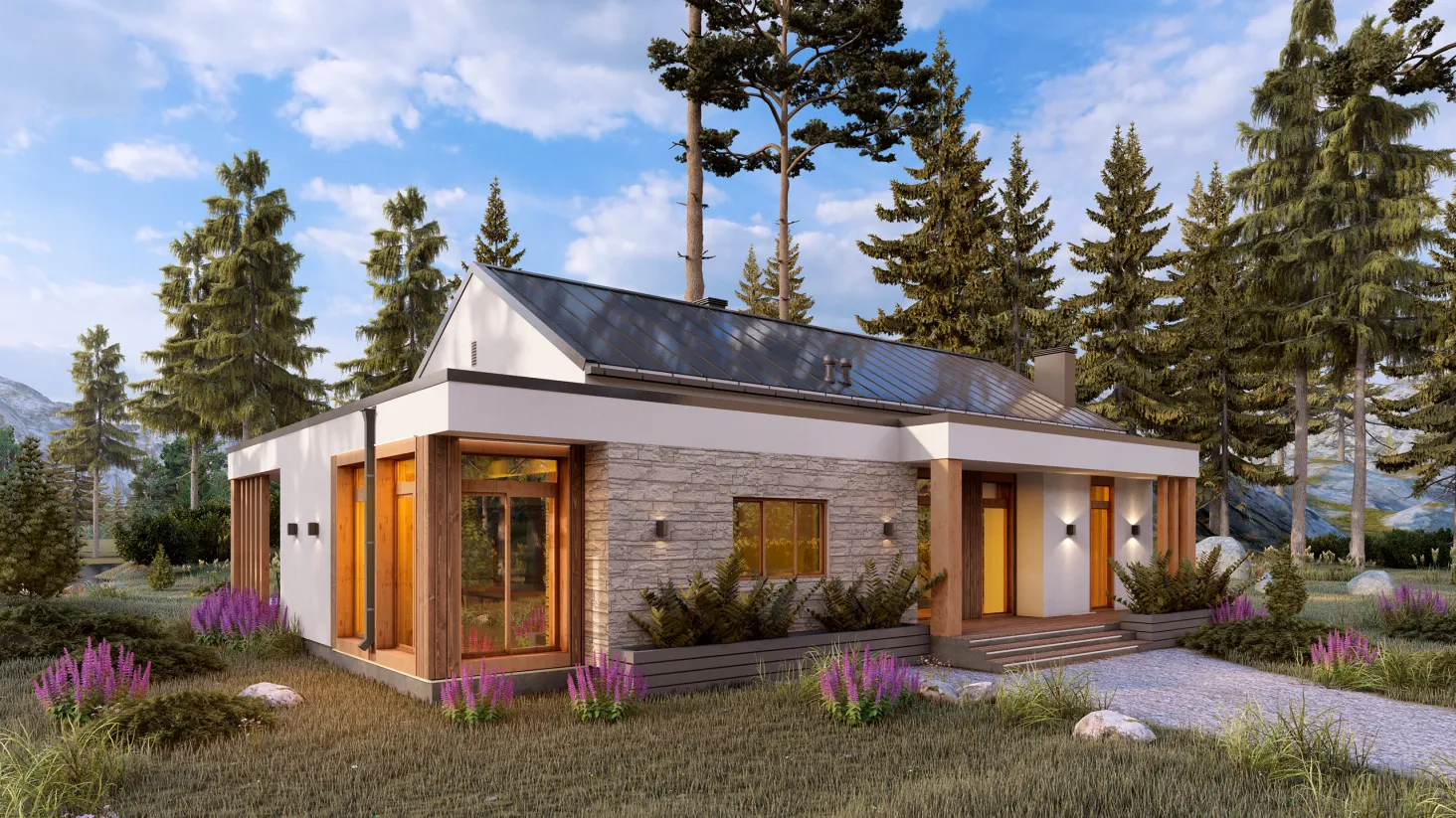 Проект дома Питер (ГБ-М-30) 167,27 м² 1 этаж