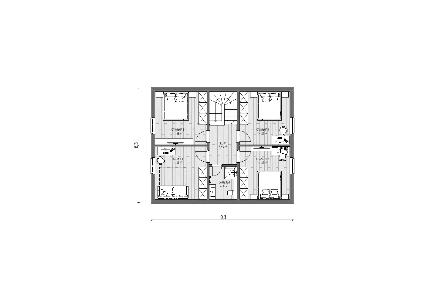 Планировка проекта уютный 144, 2 этаж