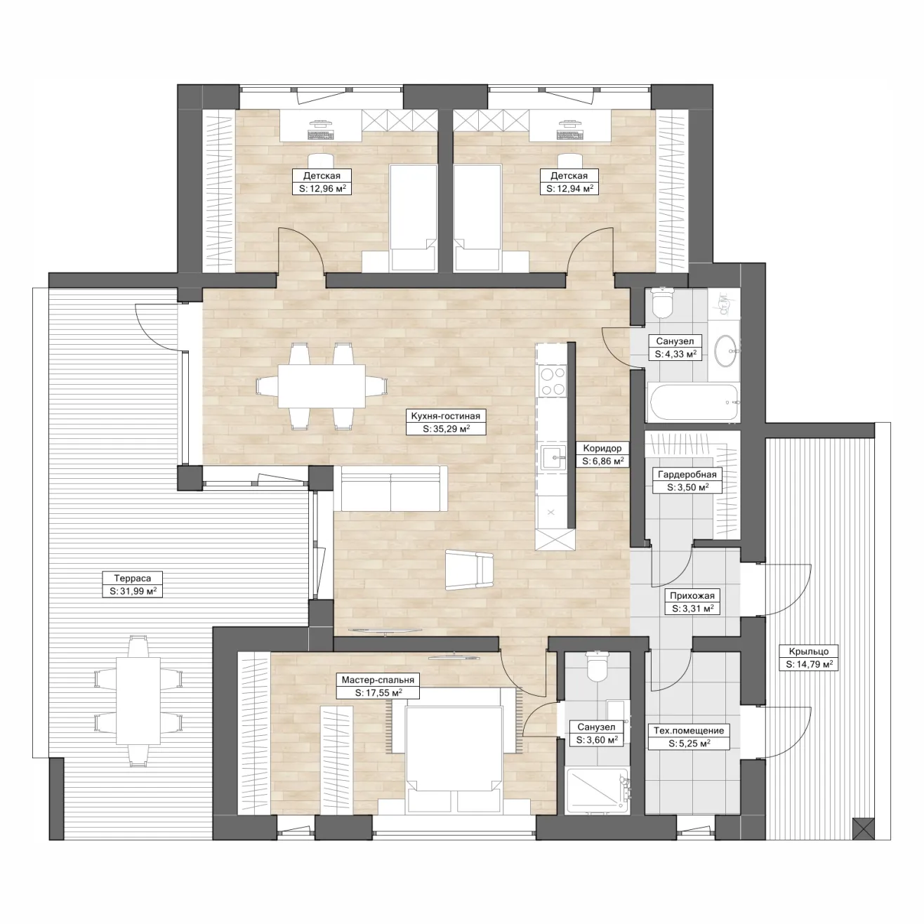 Планировка Дели (ГБ-М-11) 1 этаж