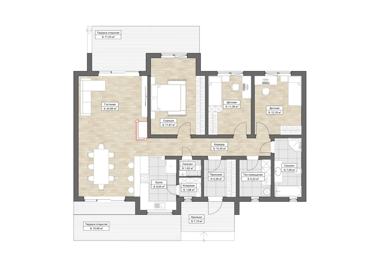 Планировка Анси (ГБ-S-16) 1 этаж