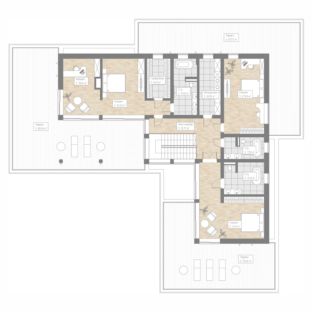 Планировка Хошимин (ГБ-L-44) 2 этаж