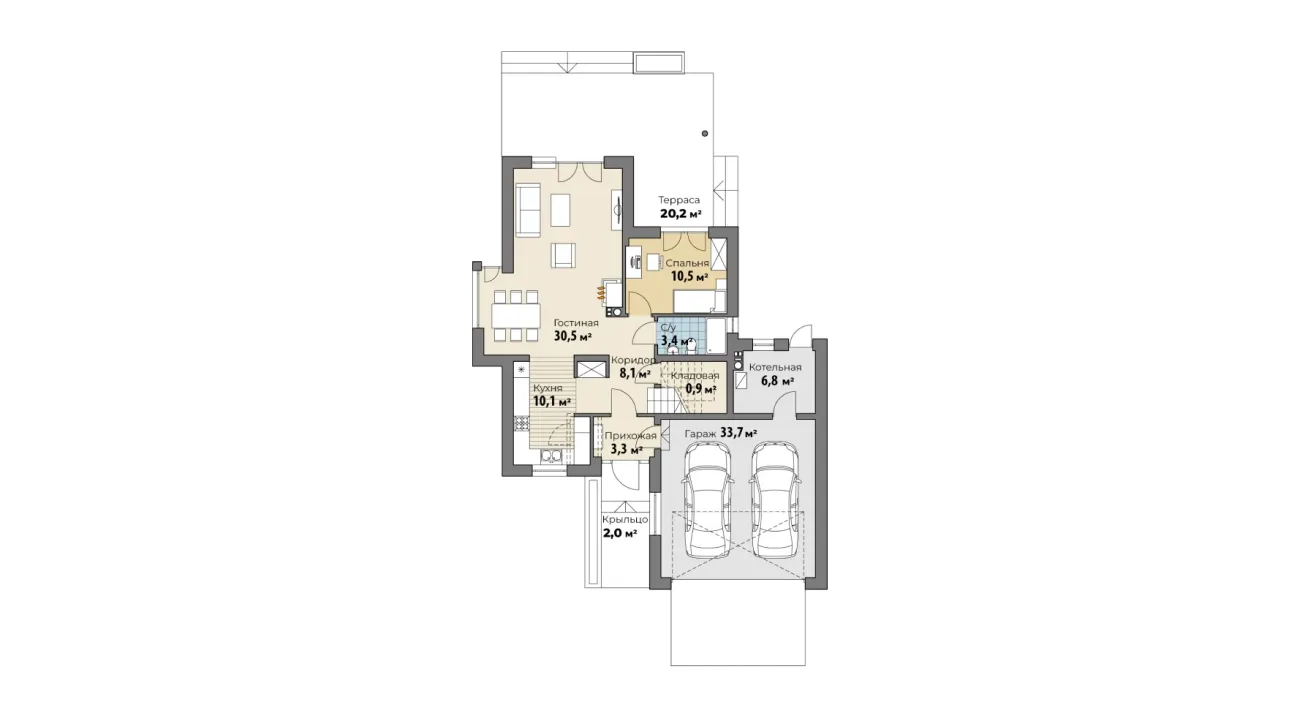 Планировка Самир (ГБ-М-36) 1 этаж