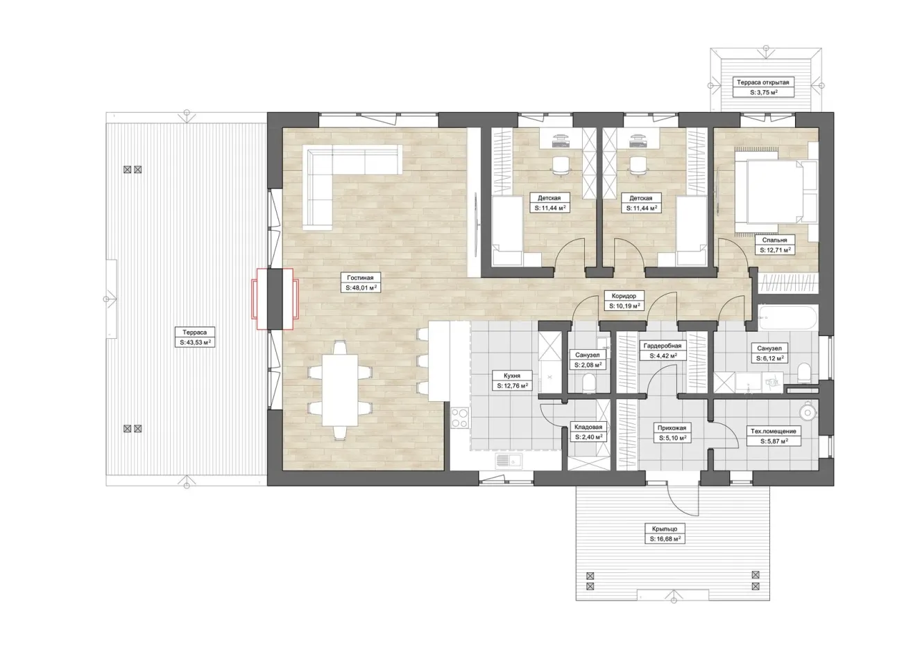 Планировка Кампинас (КР-М-38) 1 этаж