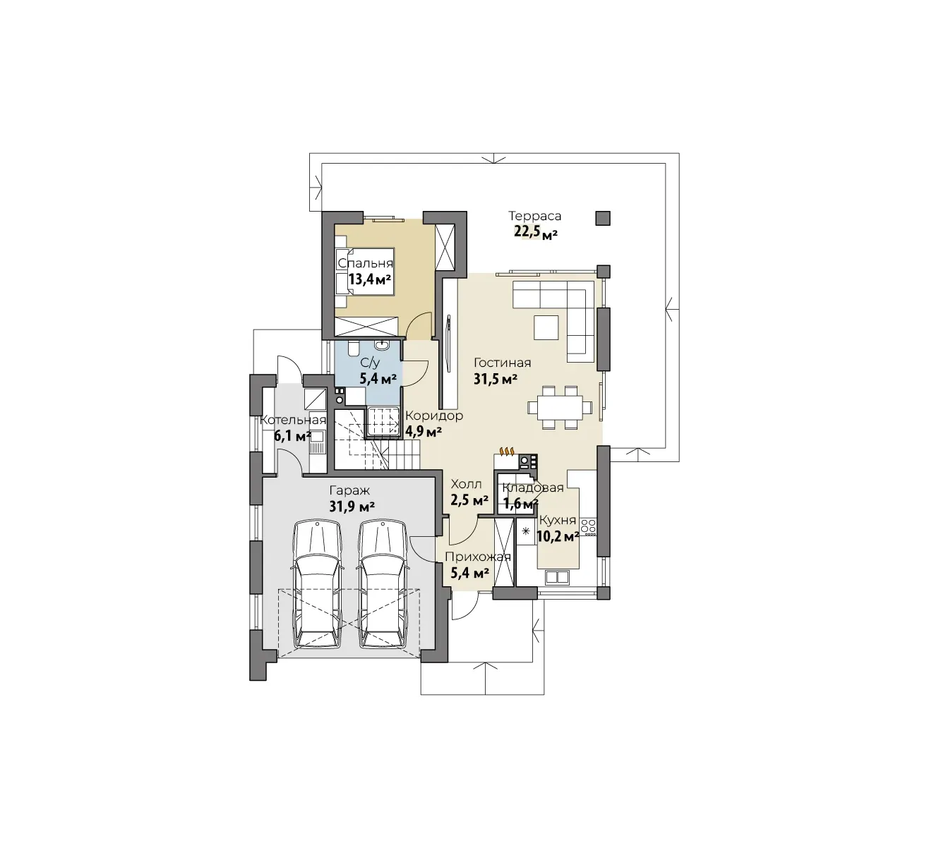 Планировка Хельсингор (ГБ-М-27) 1 этаж