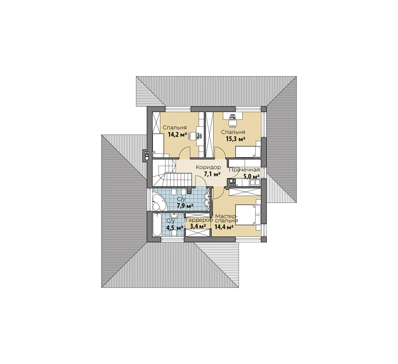 Планировка Манаус (КР-М-40) 2 этаж