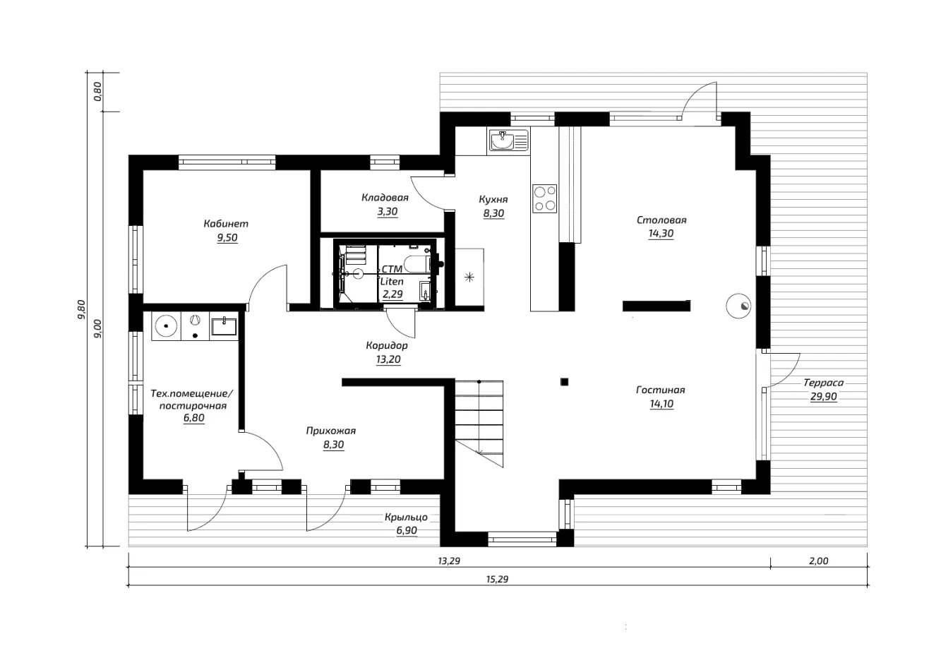Планировка швеция 150 1 этаж