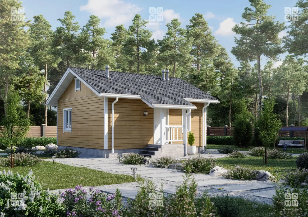 Проект дома уютный 42 45 м² 1 этаж