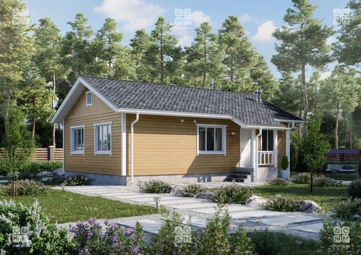 Проект дома уютный 72 75 м² 1 этаж