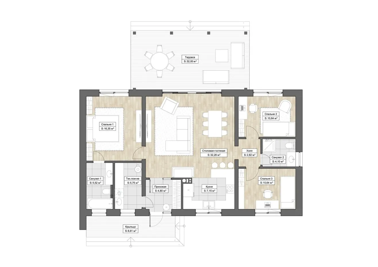 Планировка Ставангер (КР-S-17) 1 этаж