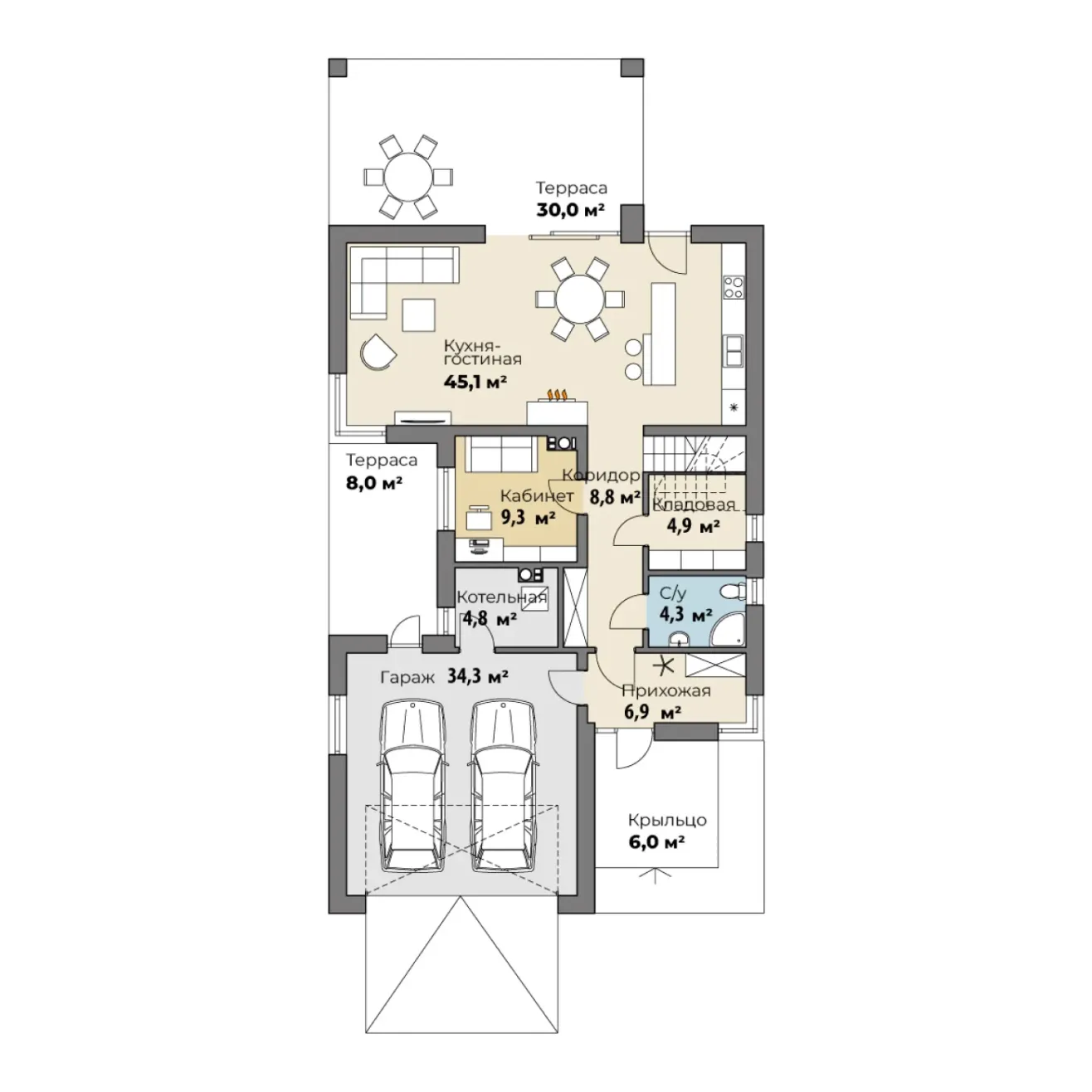 Планировка Прага (КР-М-22) 1 этаж